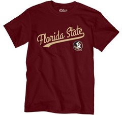 Blue 84 Mens Florida State Seminoles T-Shirt Cursive Team Color Team Color