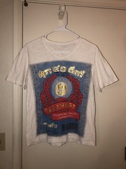 Vintage Lao Khao Rice Whiskey White Spirit Thailand Alcohol Label T-Shirt S RARE