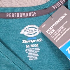 DICKIES FAST DRY Shirt MENS MEDIUM BLUE TEAL OUTDOORS WORKWEAR Cooling UV NWT