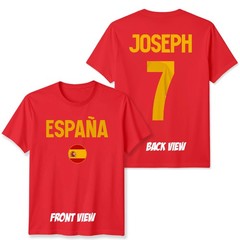 Personalised Espana Name And Number Unisex T Shirt Game Day Football Spain