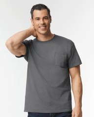 Gildan – Heavy Cotton Pocket T-Shirt Rib Collar Assorted Colors Tee Pack of 9