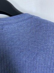 Banana Republic Shirt Mens Large Blue Ribbed Stretch Long Sleeve Vintage Henley