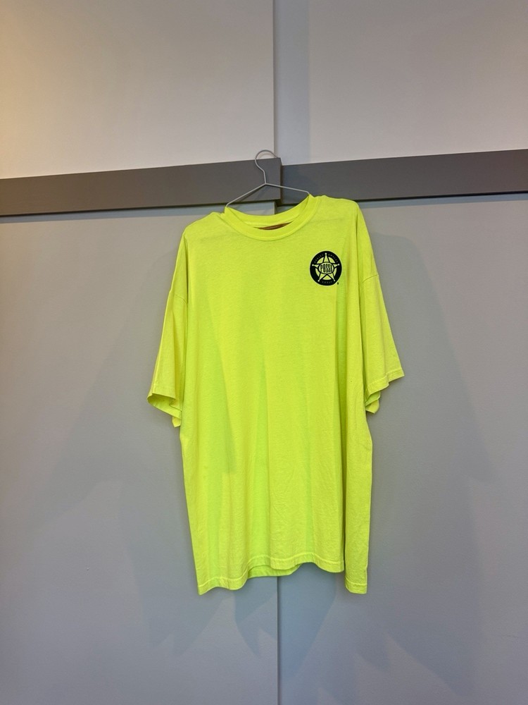 Harley Davidson Neon Yellow Graphic T Shirt Mens 2XL Oversized Biker Tee