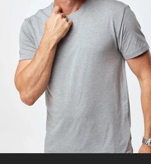 Fresh Clean Threads Short Sleeve Crew Neck 2XL-Heather Grey