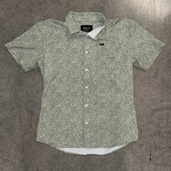 (Size M) ONeill Mens Green Paisley Floral Short Sleeve Button Down Shirt
