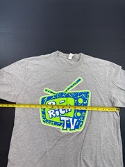 D-Rich TV Television Retro T-Shirt Mens Medium Next Level Graphic Print Gray