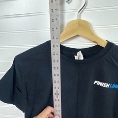 Finish Line Logo Gildan T-Shirt Mens Medium Black Cotton Crew Neck Short Sleeve