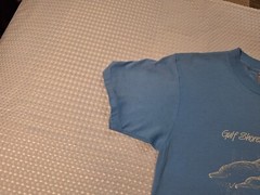 Vintage 1988 Dolphins Gulf Shores Souvenir Blue T-shirt Size L Oneita USA