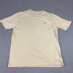 Johnnie-O Shirt Mens XL Beige Pocket Tagless Crewneck Cotton Jersey Surf Tee