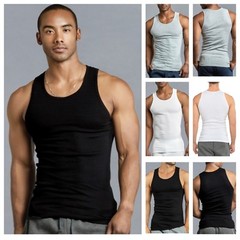 3 & 6 PACK Men Tank Top Shirts Cotton A-Shirt Wife Beater Ribbed GYM Undershirt