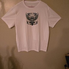 George Men’s XL White Crew Neck Short Sleeve Born Free Let’s Ride Motorcycle Tee