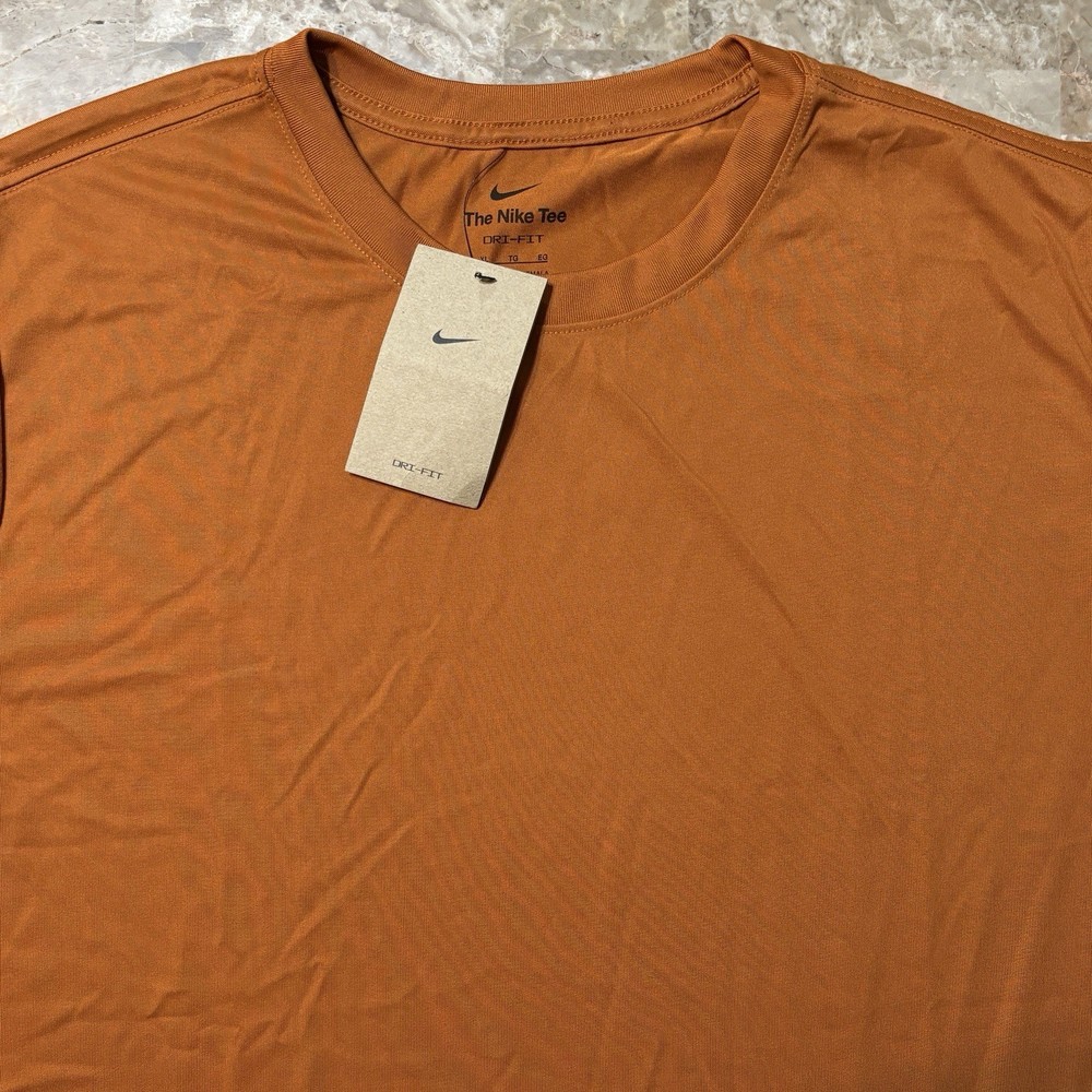 Nike Shirt Mens XL Orange Short Sleeve Tee Dri Fit Golf Crew Performance DX8730