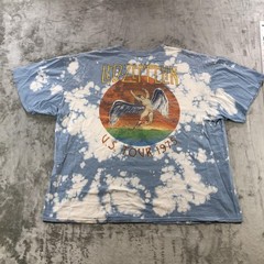 Led Zeppelin Shirt Mens 2XL Blue Tie Dye U.S. Tour 1975 Band Graphic Tee