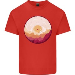 Vinyl Landscape Record Mountains DJ Decks Mens Light Cotton T-Shirt