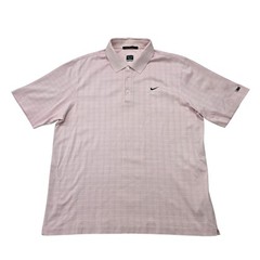 Nike Mens Polo Shirt Light Purple Golf Dri-FIT Plaid XL Regular