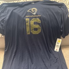 Los Angeles Rams Shirt Men’s Extra Large Blue Crew Neck Short Sleeve Goff NFL