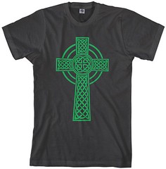Threadrock Men’s Green Celtic Cross T-shirt Irish Pride Religious