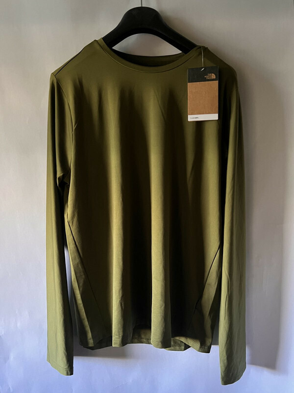 THE NORTH FACE MENS DUNE SKY LONG SLEEVE CREW FOREST OLIVE LARGE STANDARD FIT