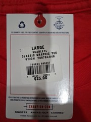 Champion Classic Jersey Script T-Shirt Scarlet Size Large