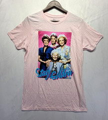 The Golden Girls T Shirt Mens M (38/40) Pink Cotton Stay Golden Graphic Pullover