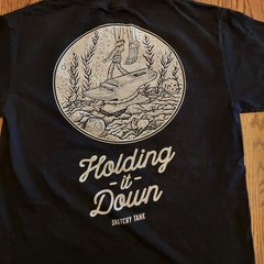 Sketchy Tank Adult Medium Black Graphic Tee Holding It Down
