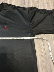 Vintage Nike Air Jordan Black Satin Basketball Shooting Shirt Mens L Red Jumpman