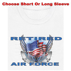 Air Force Proud Retired Veteran Military Family Pride USA Wings Theme T Shirt