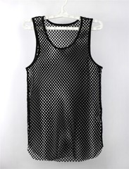 Men Lingerie Tank Top Mesh See Through Fishnet Vest T-Shirt Sleeveless Sport Top