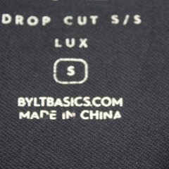 BYLT Shirt Mens Small Navy Drop Cut S/S Lux Curved Hem Premium Stretch Tee