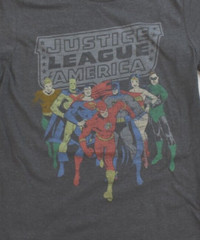 DC Comics Justice League Of America Mens Retro Distressed Print Shirt New Small
