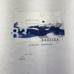 Nautica Shirt Mens Medium White Climate Response 83 Graphic Tee Tagless VR6641