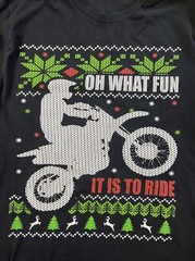 Christmas Moto T-shirt Shirt Top Size S Short Sleeves Black Screen Print Biker