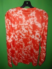 5286) NWOT COLUMBIA medium red tie-dye polyester knit t-shirt long sleeve new