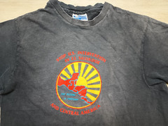 1980s Political vtg T Shirt FADED Black El Salvador Central America USA politics