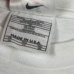 Nike T-Shirt Mens XXL White Blue Swoosh Vintage 90s Made in USA Streetwear Tee