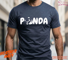 Unisex Panda Graphic T-Shirt – Cute Typographic Panda Shirt – Black Logo Tee for