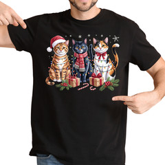 Meowy Christmas Shirt, Cat Christmas tshirt, Cat Lover Xmas T-Shirt