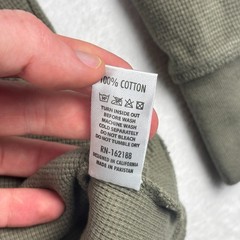 Iron & Resin Waffle Knit Shirt Mens M Green Henley Thermal Grid Sweatshirt