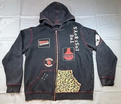 Hot Topic The Lost Boys Gothic Vampire Distressed Crop Top Hoodie Jacket Size LG