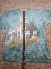 Vintage The Mountain Wolf Pack Tie Dye T-Shirt Adult XL Blue Graphic Tee USA Mad