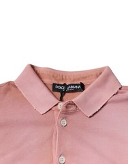 DOLCE & GABBANA T-shirt Pink Crown Collared Short Sleeve Polo IT46/US36/S 750usd