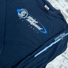 Vintage Planet Hollywood Shirt Men XL Blue Tee Long Sleeve Tattoo 90s Mall Punk