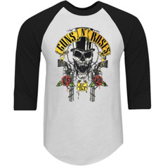 Guns N Roses 85 Hard Rock Band Shirt RAGLAN 3/4 SLEEVE (Multiple Variations)