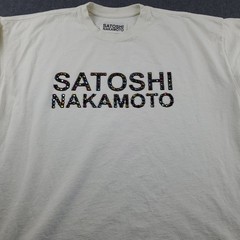Satoshi Nakamoto STUDDED LOGO Jewels Distressed Oversized T-Shirt Men’s XL Beige