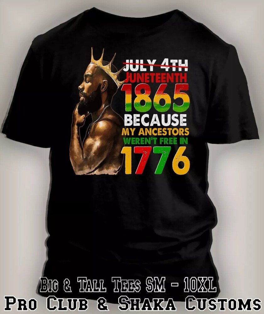 Black King 1865 Juneteenth Black History Tee Greystone 8XL Big and Tall Shirt