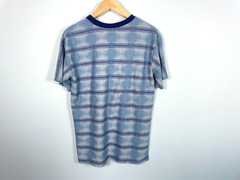 90s Striped Pattern T-Shirt Adult Large Blue Striped Geometric Skater USA Made