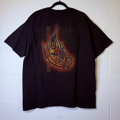 Vintage Tool 2002 Flame Tee Black T-Shirt Double Sided Short Sleeve Sz XL