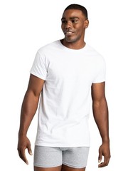mens Stay Tucked Crew Tshirt Underwear, Classic Fit White 6 Pack, XXLarge US