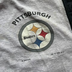 Vintage 1992 Heather Grey NFL Pittsburgh Steelers Button Up Jersey