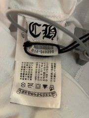 Chrome Hearts Men’s White Pocket T-Shirt Blue Logo Crew Neck Short Sleeve Size S